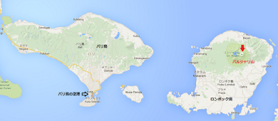 ロンボク島のバルジャリ山地図
