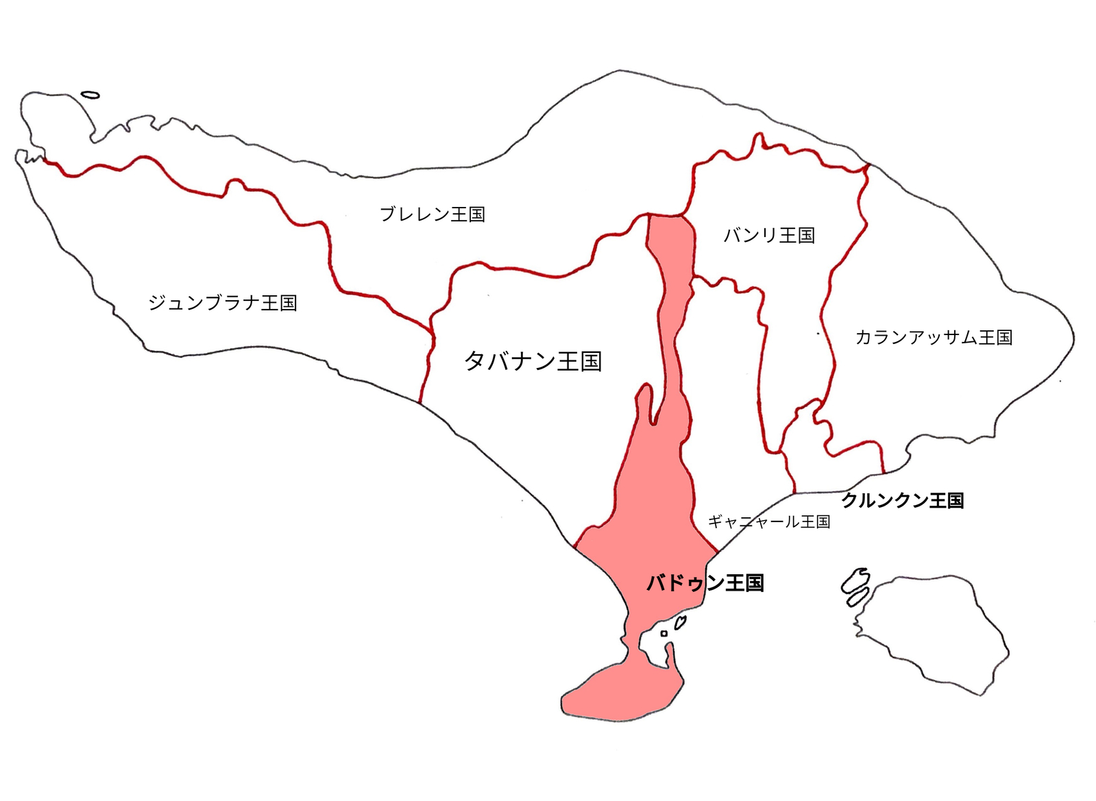 バリ島　王国　地図